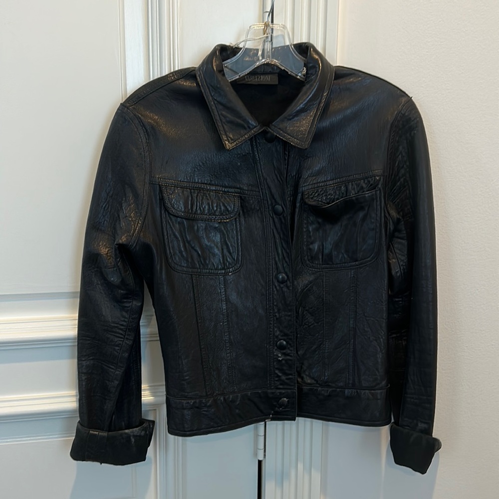 VARIAZIONI women’s amazing, soft, lambskin, leather jeans, style jacket